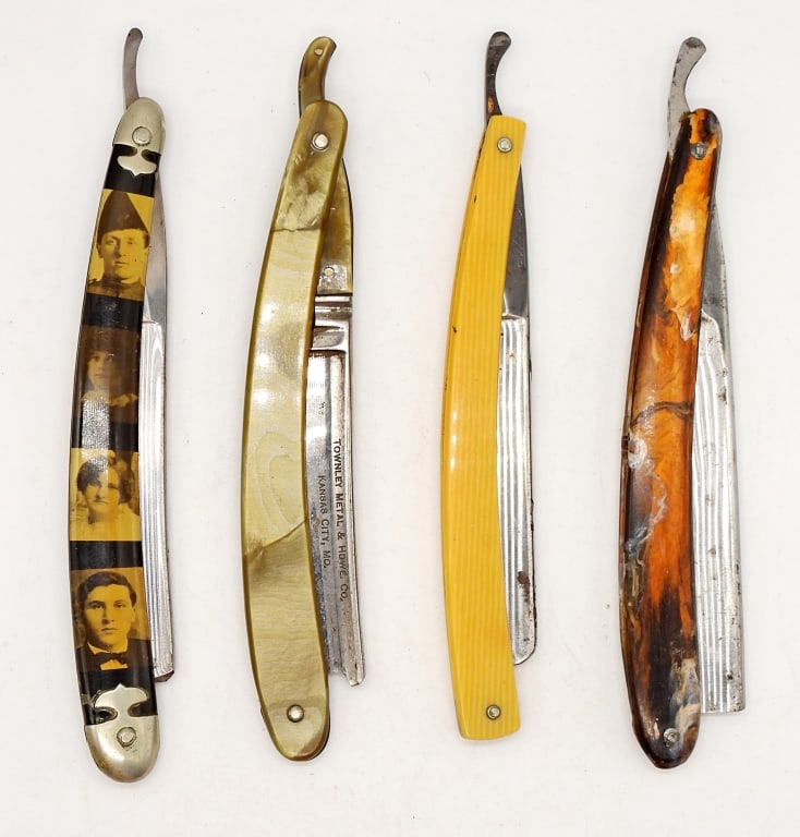 (4) ANTIQUE STRAIGHT RAZORS (1 of 2)