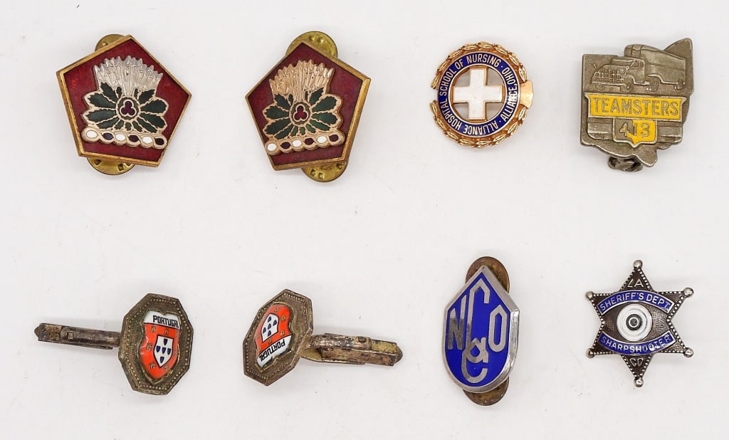 VINTAGE ENAMEL PIN / CUFF LINK LOT (1 of 2)