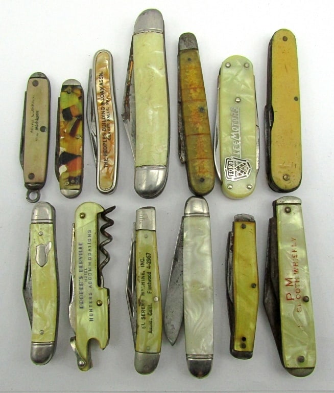 (13) Vintage Folding Pocket Knives Parts/repair Auction