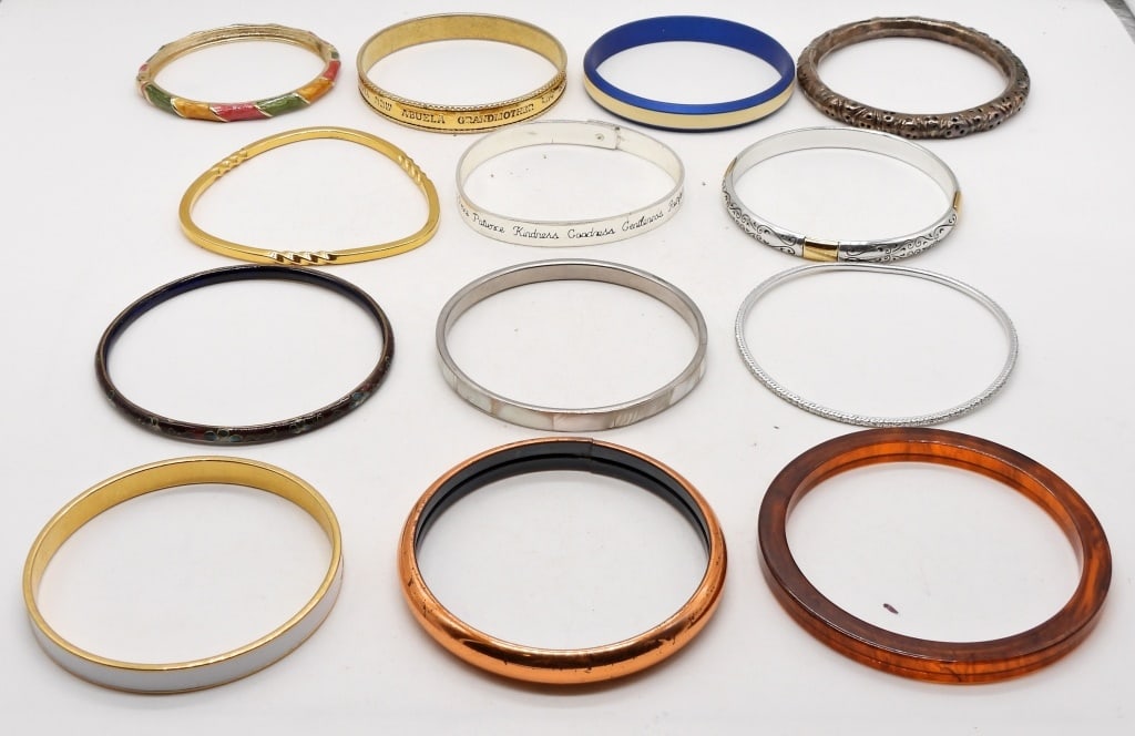 (13) BANGLE BRACELETS - BIG VARIETY: MOSTLY METAL