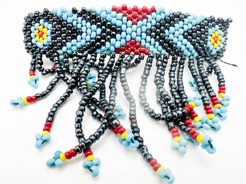 BEADED BARRETTE: BEADED BARRETTE, 3 1/2" LONG