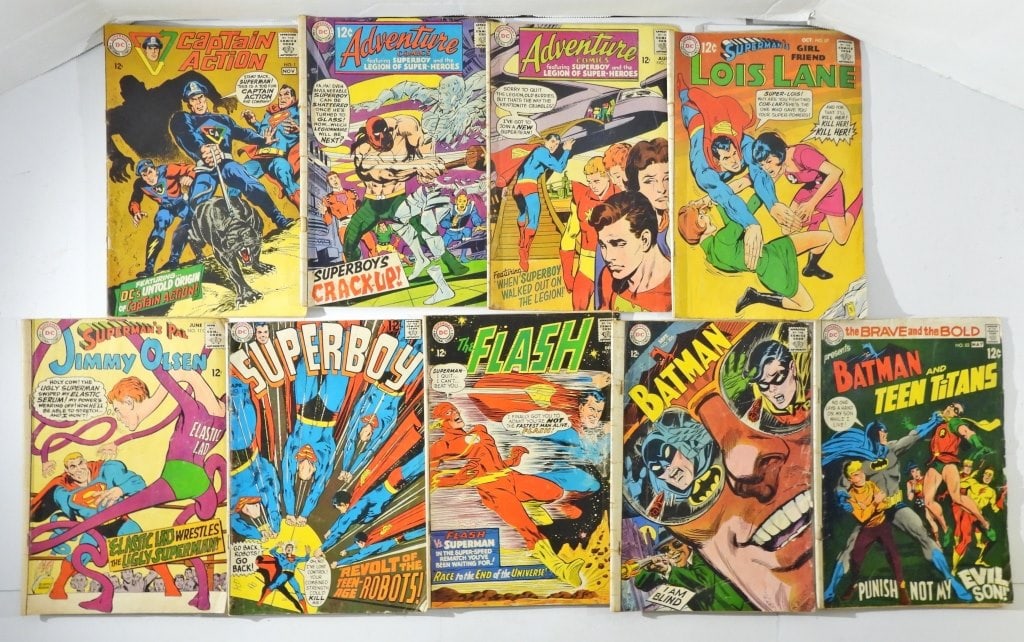 (9) DC SILVER AGE 12c COMICS, FLASH, (1 of 2)