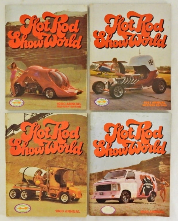 (4) HOT ROD SHOW WORLD MAGAZINES: CLASSIC EARLY 80s STUFF!