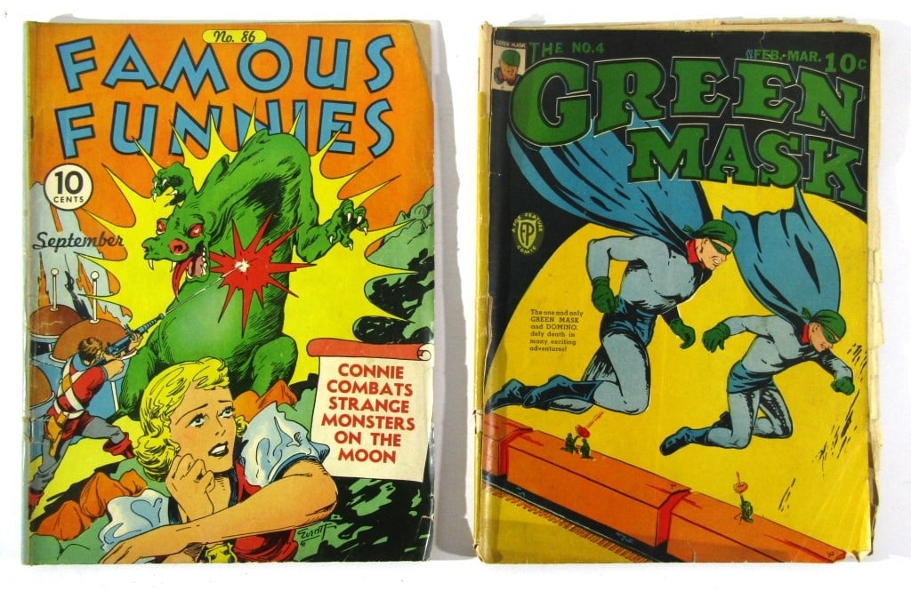 (2) 1941 Golden Age Comics: Green Mask & (1 of 3)
