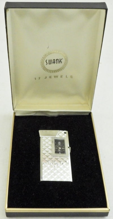 SWANK CLOCK CIGAR LIGHTER IN BOX (1 of 3)