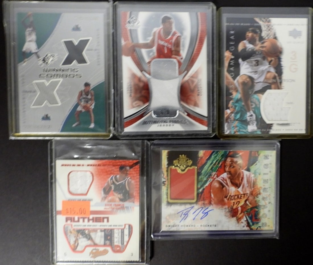 (5) BASKETBALL JERSEY INSERT CARDS (1 of 2)