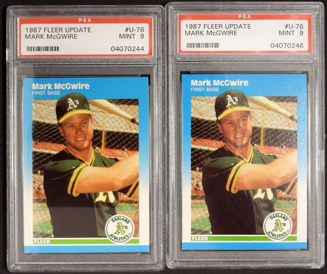 (2) 1987 FLEER UPDATE McGWIRE PSA 9s (1 of 2)