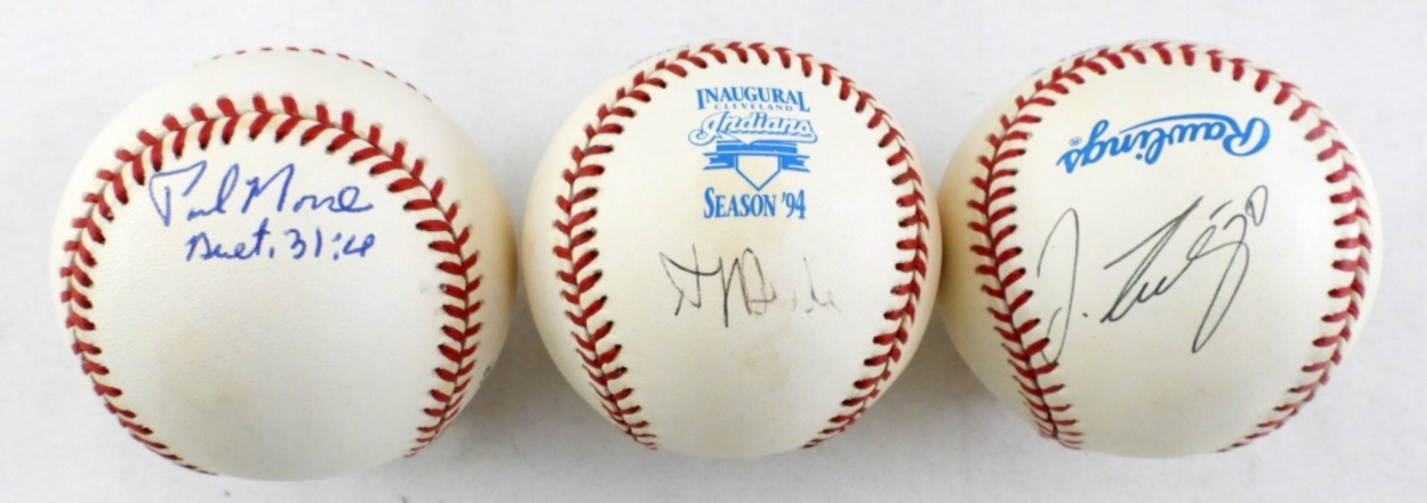 (3) OFFICIAL AMERICAN LEAGUE AUTOGRAPH BASEBALL: NO COA'S, ALL SIGNED ON OFFICIAL AMERICAN LEAGUE BALLS, ALBERT BELLE, PAUL MORSE, JULIAN TAVAREZ