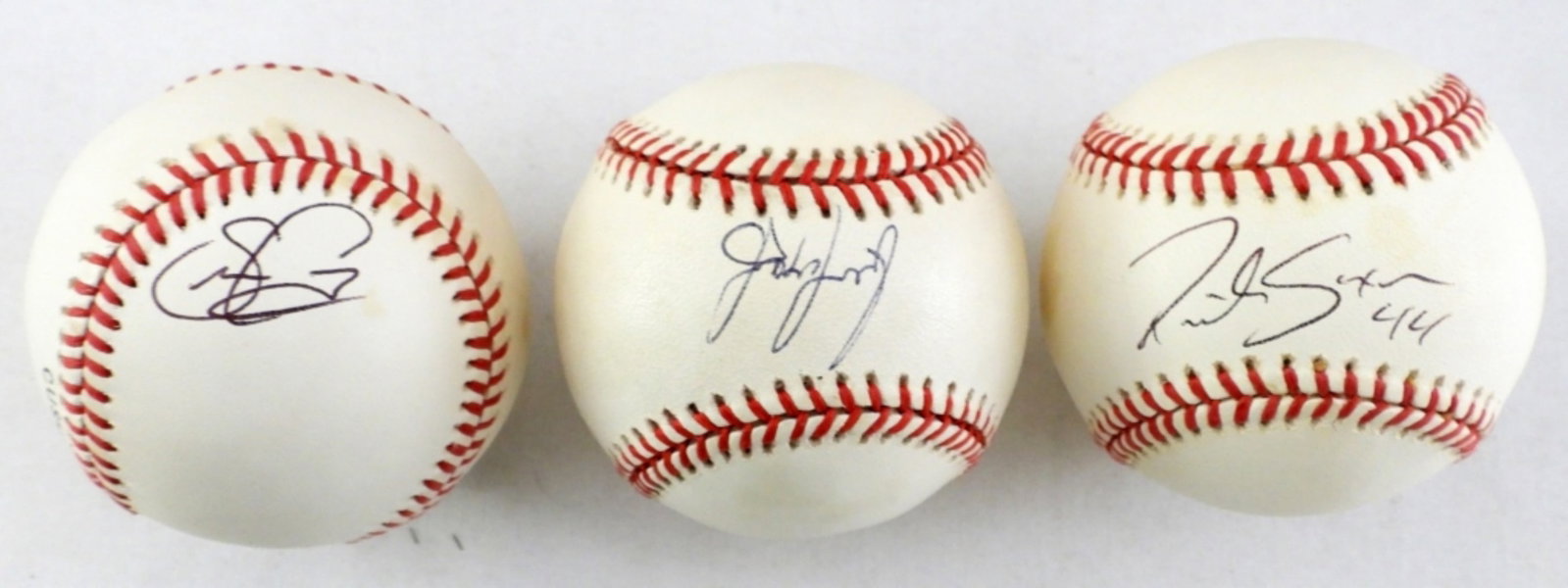 (3) AUTOGRAPH BASEBALLS: NO COA'S ALL SIGNED ON AMERICAN LEAGUE BALLS, SEAN CASEY, RICHIE SEXON, JUAN GONZALES