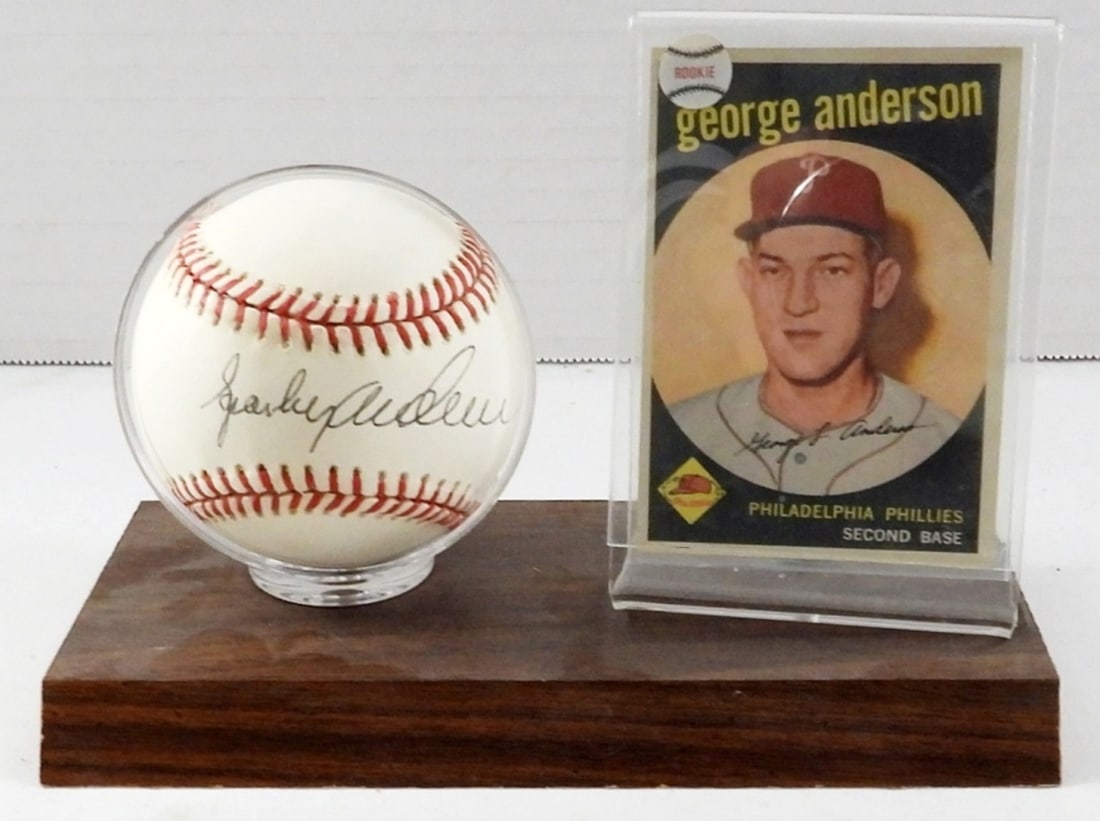 SPARKY ANDERSON AUTO BASEBALL w/CARD (1 of 2)