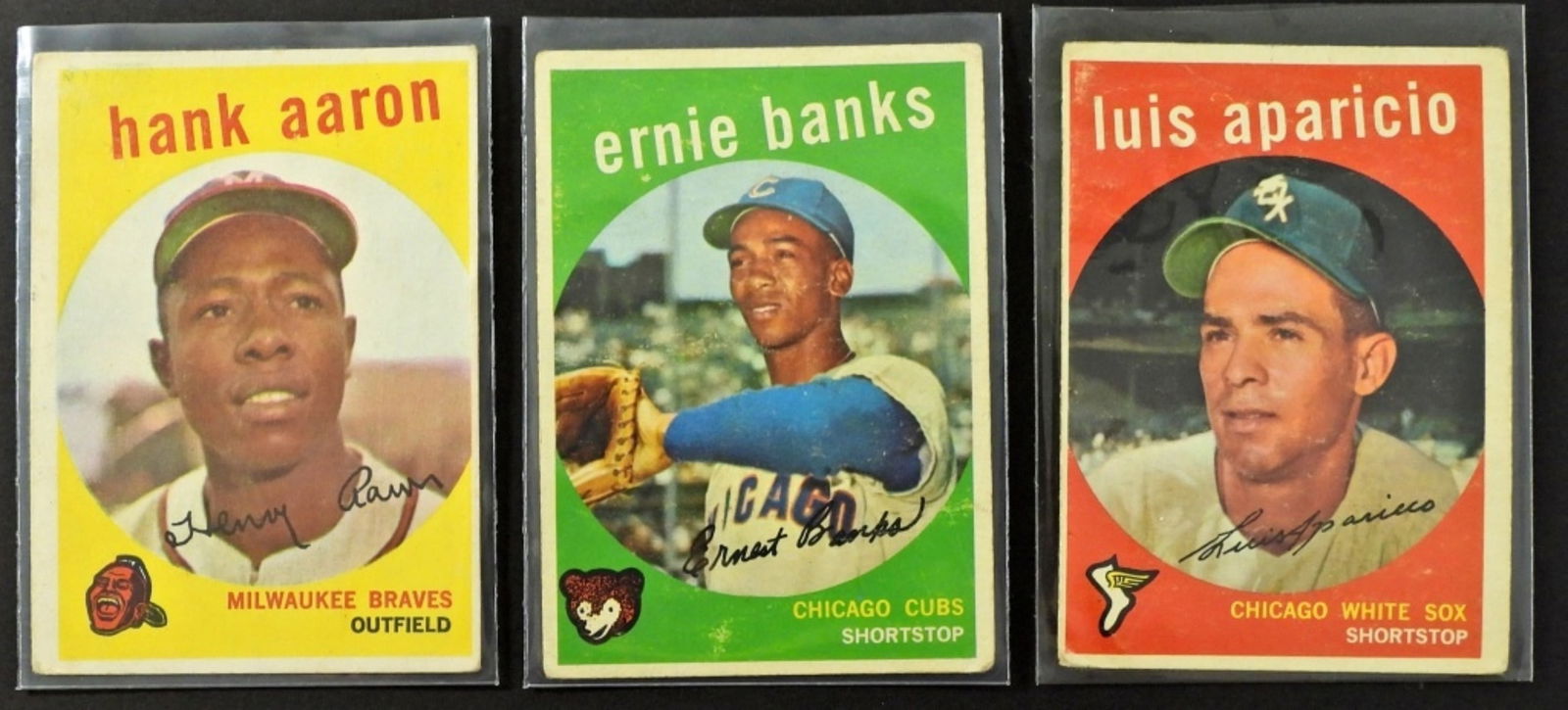 (3) 1959 TOPPS STAR CARDS: BANKS, AARON (1 of 2)