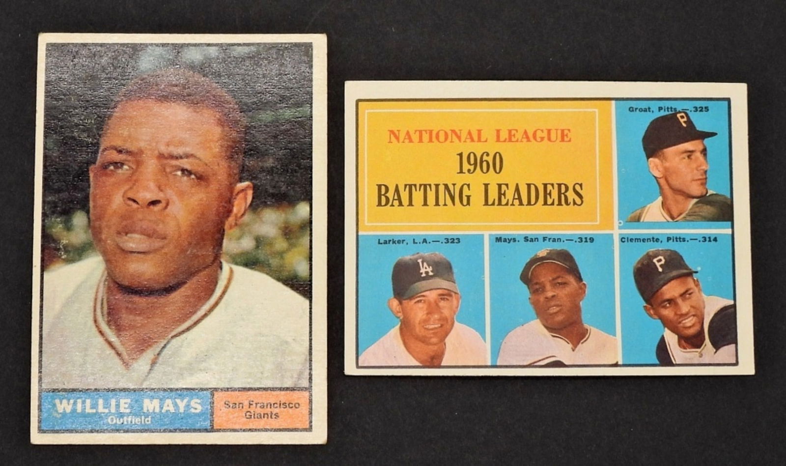 1961 TOPPS #150 WILLIE MAYS & #41 LDRS (1 of 2)
