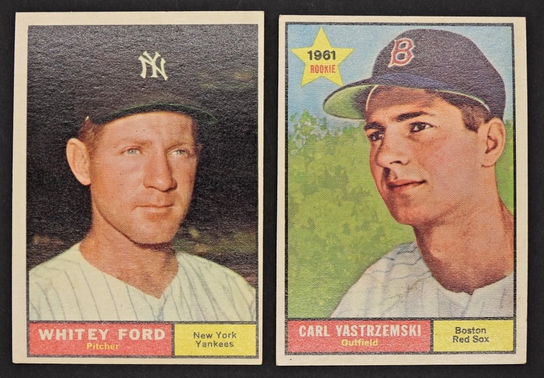 1961 TOPPS #160 FORD & #287 YAZ: BOTH VERY NICE EX++ - GREAT COLOR & GLOSS
