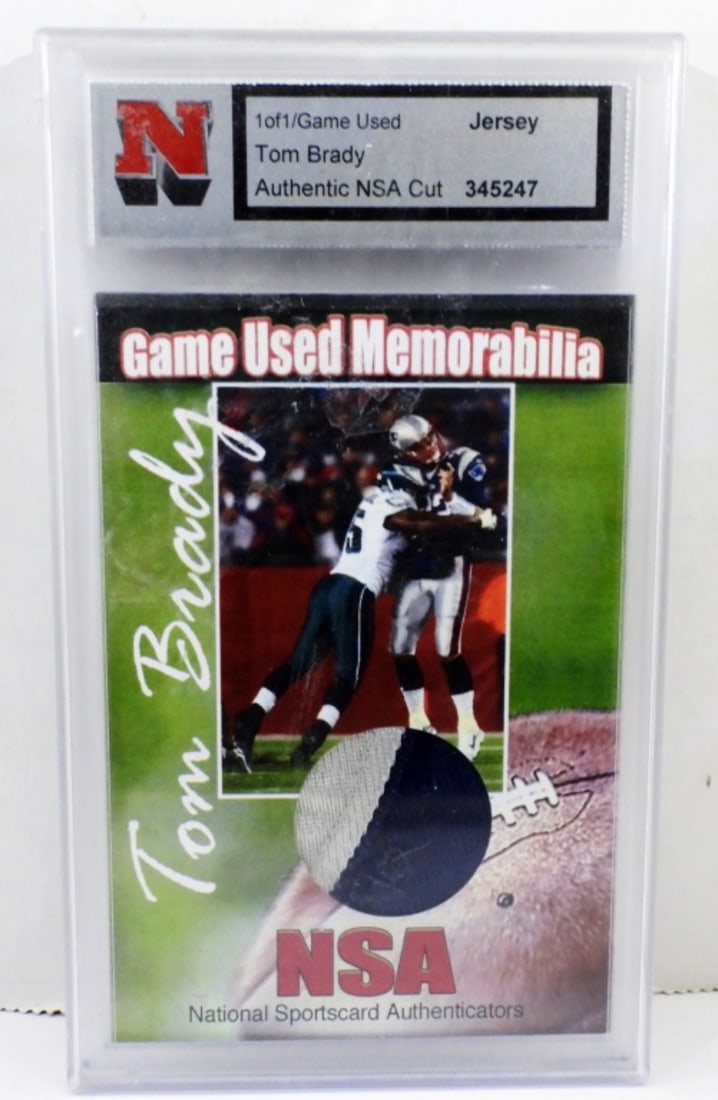 NSA COA Tom Brady Game Used Jersey Cut (1 of 2)