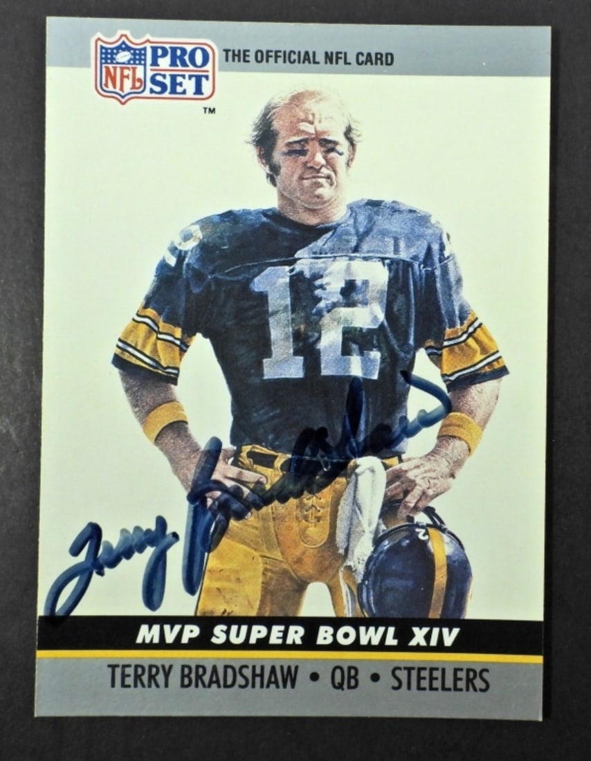TERRY BRADSHAW SIGNED FOOTBALL CARD (1 of 2)