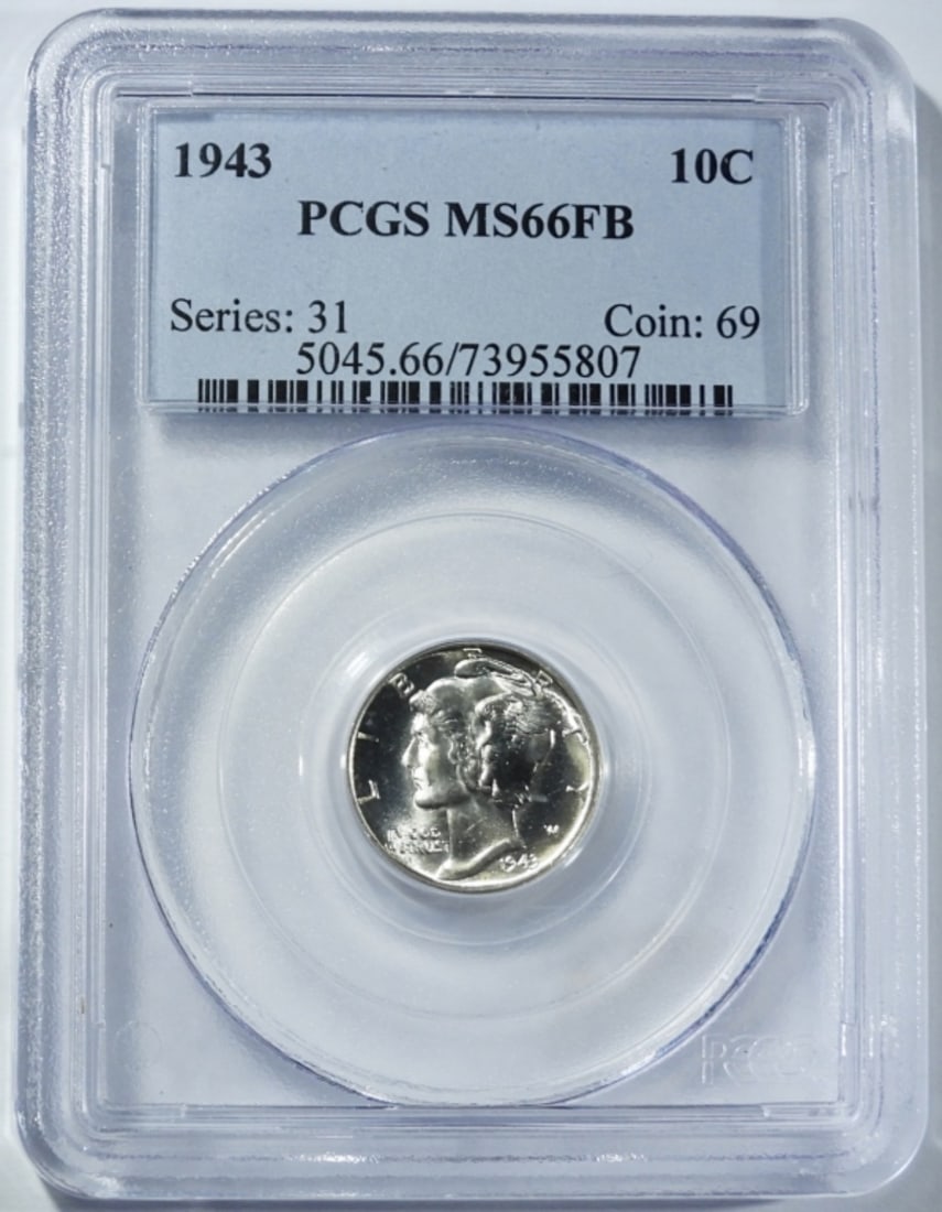 1943 MERCURY DIME PCGS MS-66 FB (1 of 4)