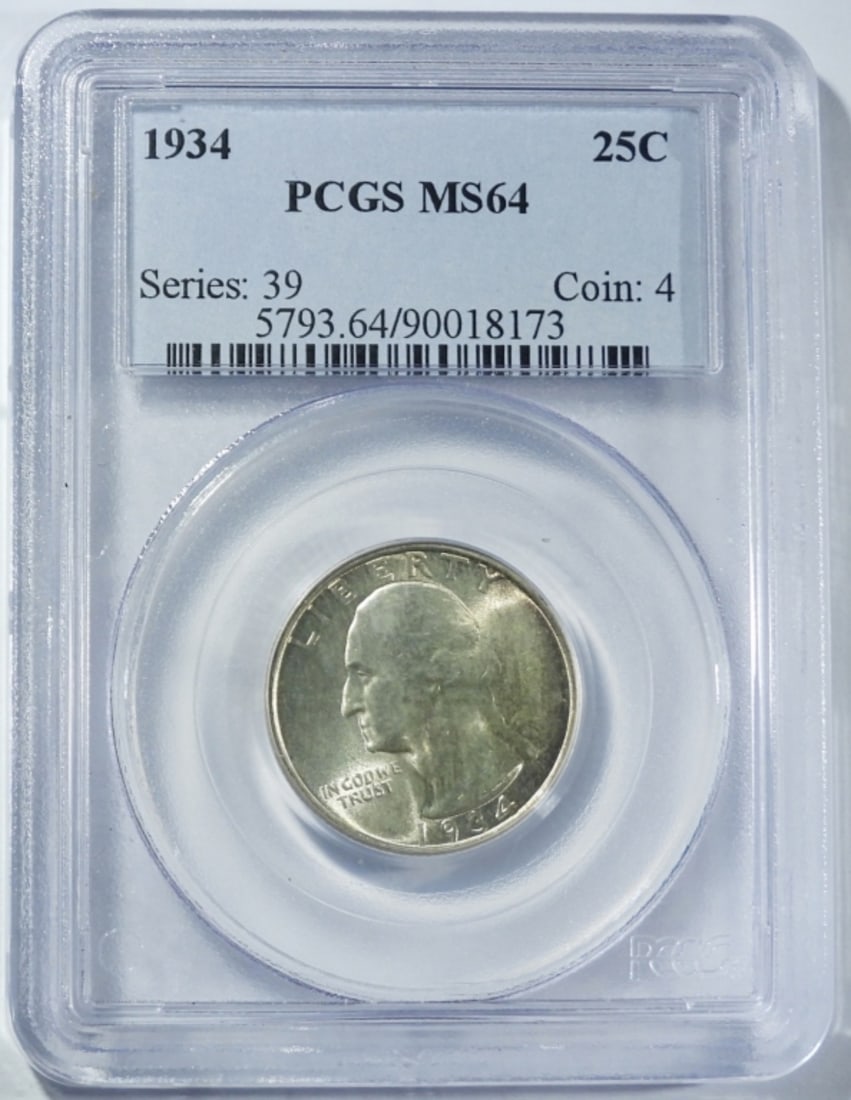 1934 WASHINGTON QUARTER PCGS MS-64 (1 of 4)