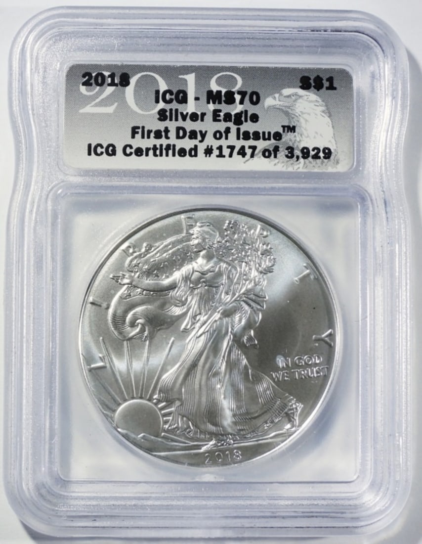 2018 AMERICAN SILVER EAGLE ICG MS-70 (1 of 4)