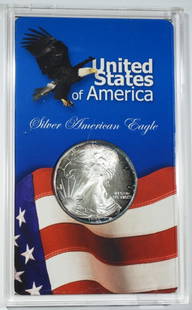 AMERICAN EAGLE PROGRAM .999 SILVER '95: TONED in NICE DISPLAY CASE / SLEEVE - 1oz SILVER EAGLE