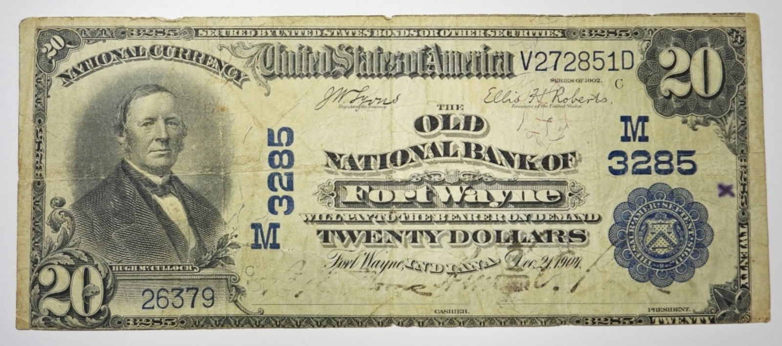 1902 $20 NATIONAL CURRENCY BANK NOTE (1 of 2)