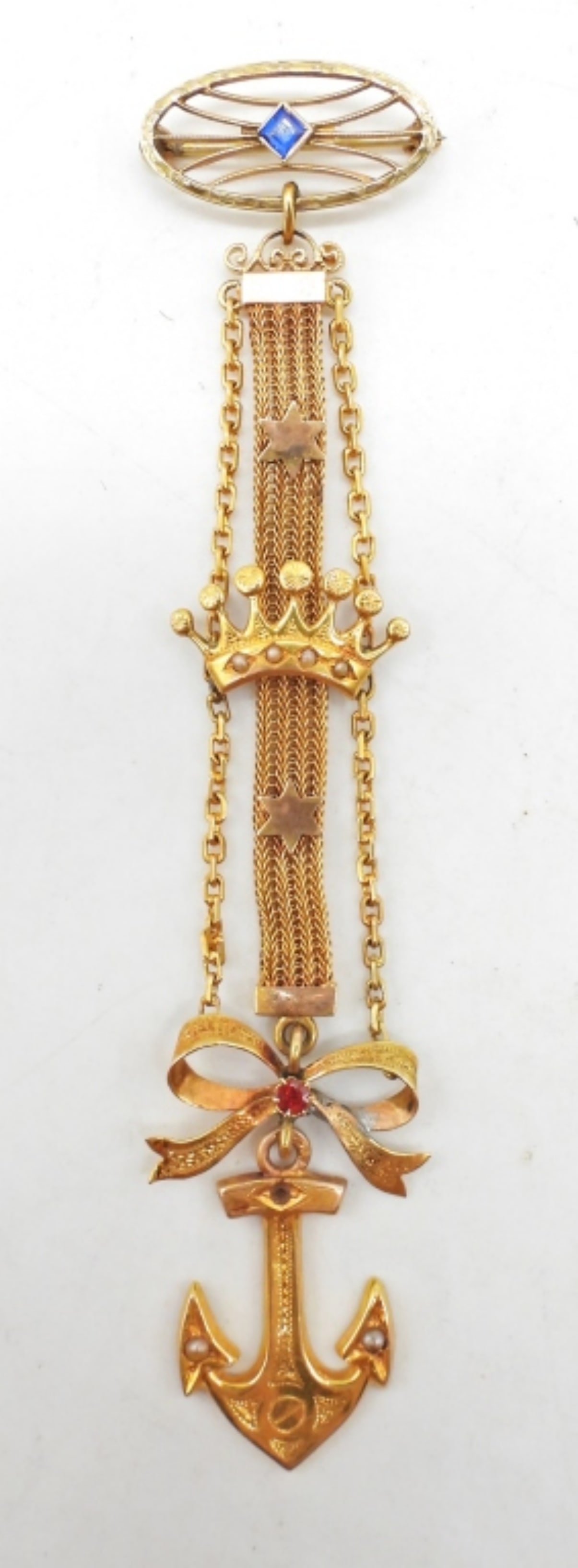 ANTIQUE PIN with ANCHOR / CROWN (1 of 2)