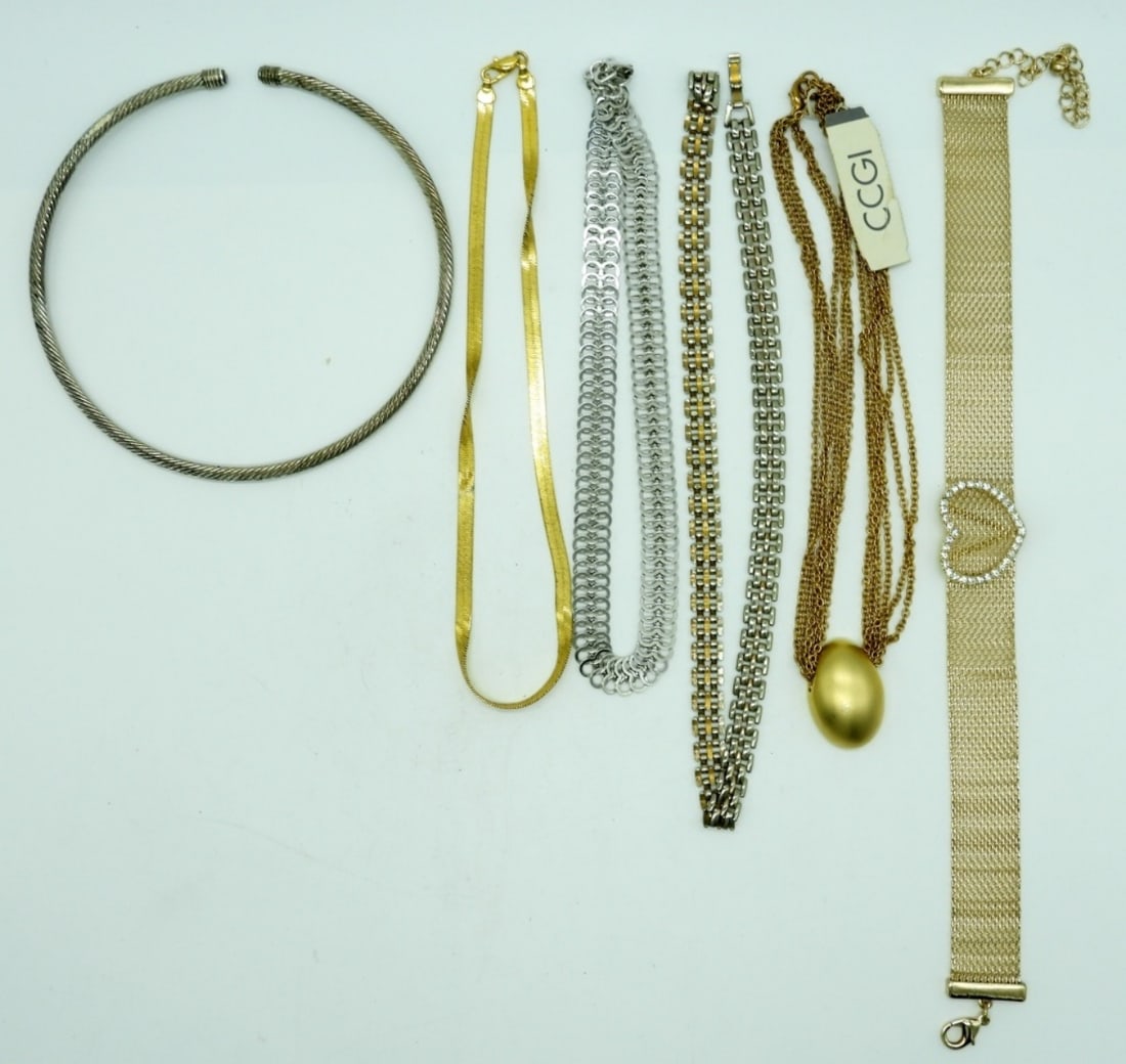 (6) FASHION CHOKER NECKLACES: VARIOUS STYLES