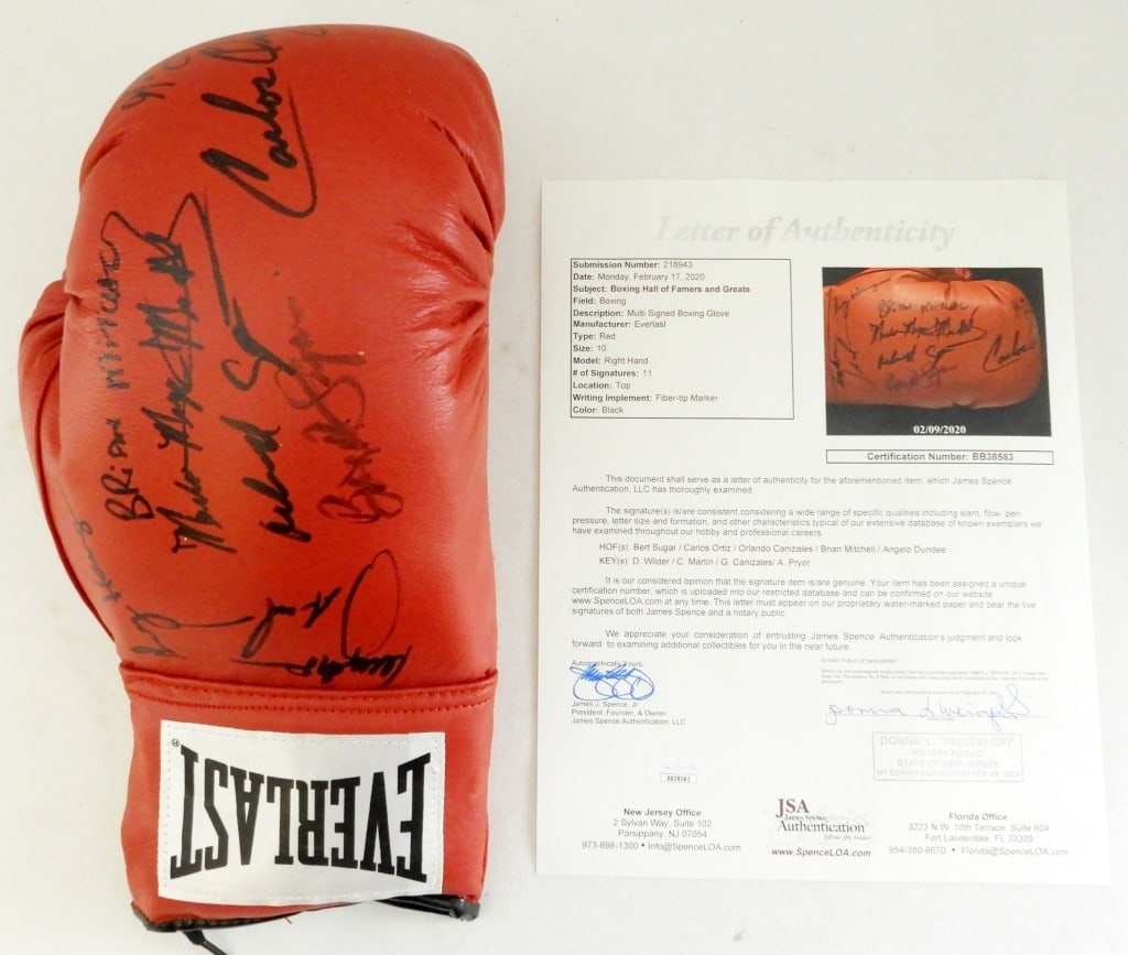 MULTI SIGNED BOXING EVERLAST GLOVE JSA (1 of 3)