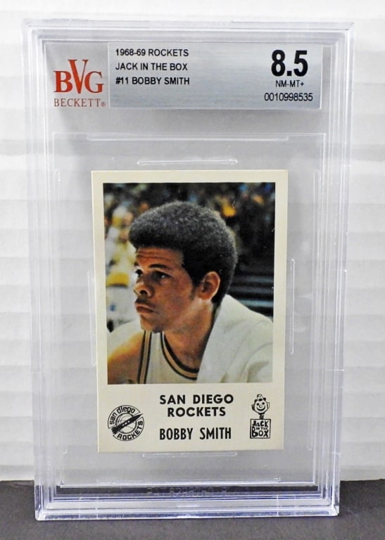 1968-69 ROCKETS JACK IN THE BOX #11 BOBBY SMITH: BVG BECKETT, GRADED 8.5