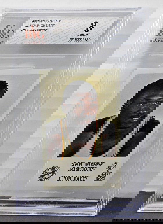 1968-69 ROCKETS JACK IN THE BOX #6 ELVIN HAYES: BVG BECKETT, GRADED 8.5