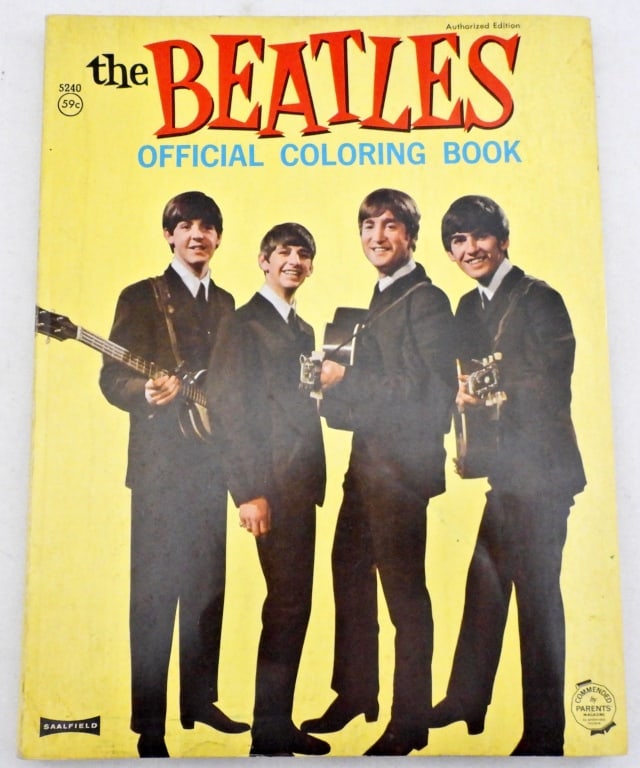 1964 THE BEATLES OFFICIAL COLORING BOOK: SELTAEB 98% UNCOLORED VF SCARCE