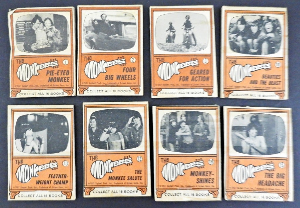 (8) 1967 TOPPS THE MONKEES FLIP-BOOKS: ALL DIFFERENT - NICE VGEX or BETTER