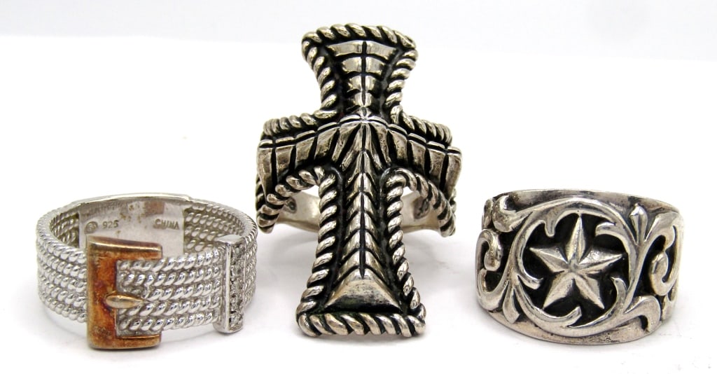 CAROLYN POLLACK STERLING CROSS RING (1 of 4)