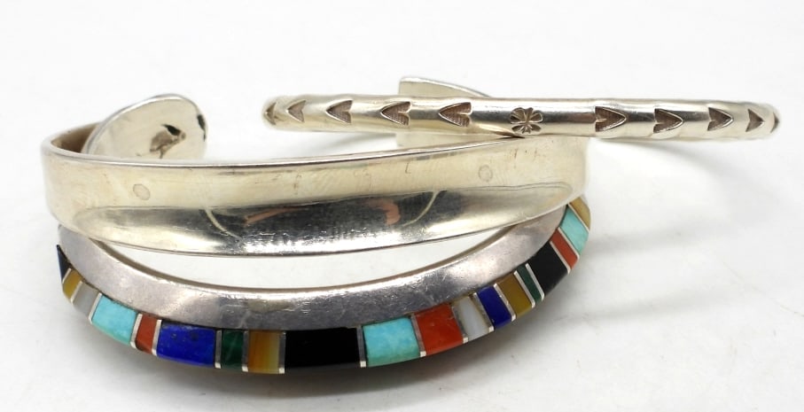 (3) CUFF STERLING BRACELET (1 of 2)