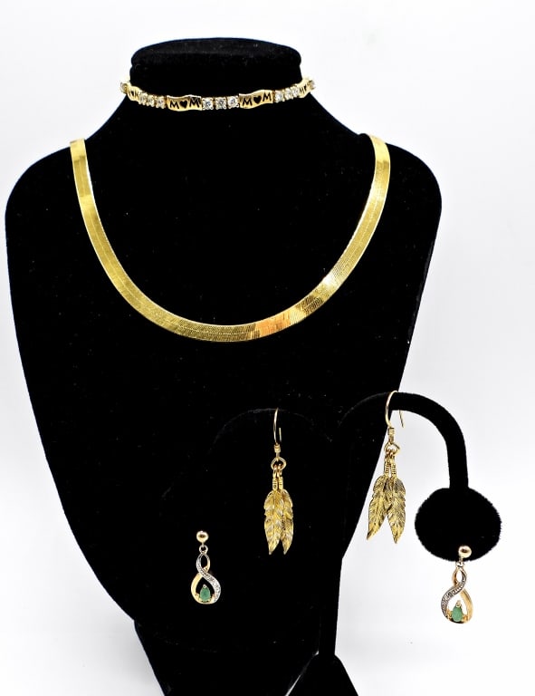 Gold Tone Sterling Jewelry Set (1 of 5)