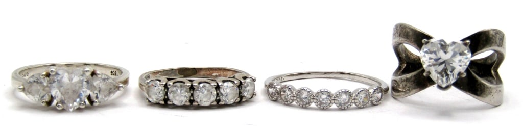 LARGE CZ HEART 925 RING & OW 925 HEART (1 of 2)