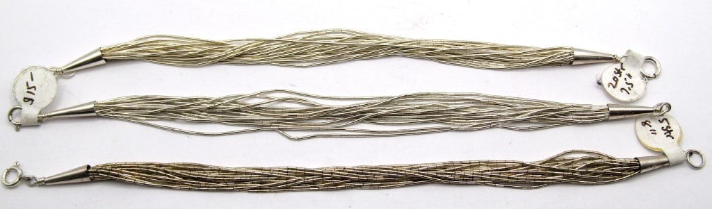 (3) LIQUID SILVER SOUTHWEST BRACELETS (1 of 2)