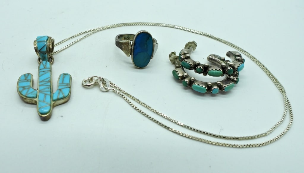 Vintage Sterling Turquoise Jewelry Set (1 of 2)