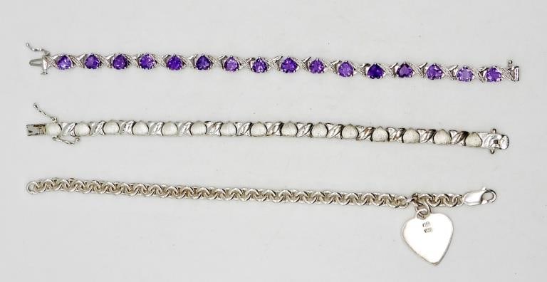 (3) STERLING SILVER TENNIS BRACELETS (1 of 2)