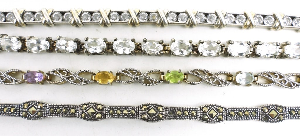 (4) STERLING TENNIS BRACELETS (1 of 3)