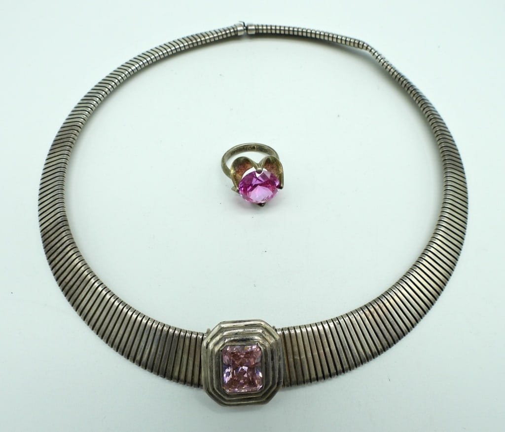 OMEGA NECKLACE W/PENDANT & RING (1 of 3)