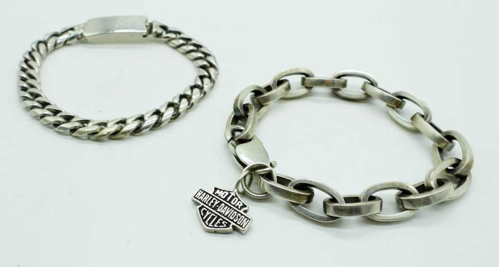 Sterling Large Chain Men's Bracelets (1 of 2)