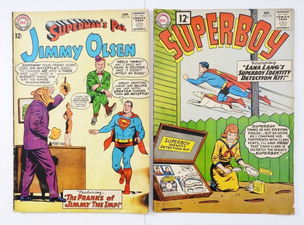 1961 DC #93 SUPERBOY & 1964 DC #74: JIMMY OLSEN - VGs