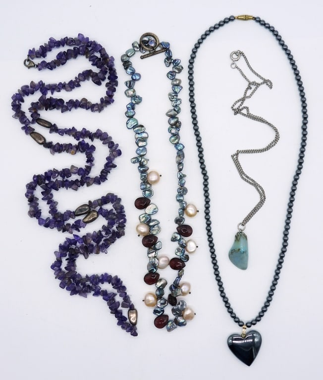 Natural Gemstone Necklaces Lot (1 of 1)