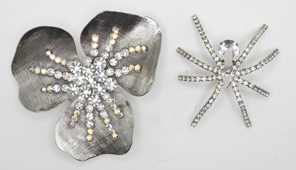 SPIDER RHINESTONE PIN & LARGE FLORAL (1 of 5)