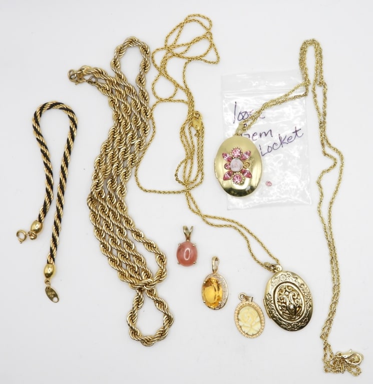 GOLD TONE JEWELRY LOT - (2) LOCKETs (1 of 5)
