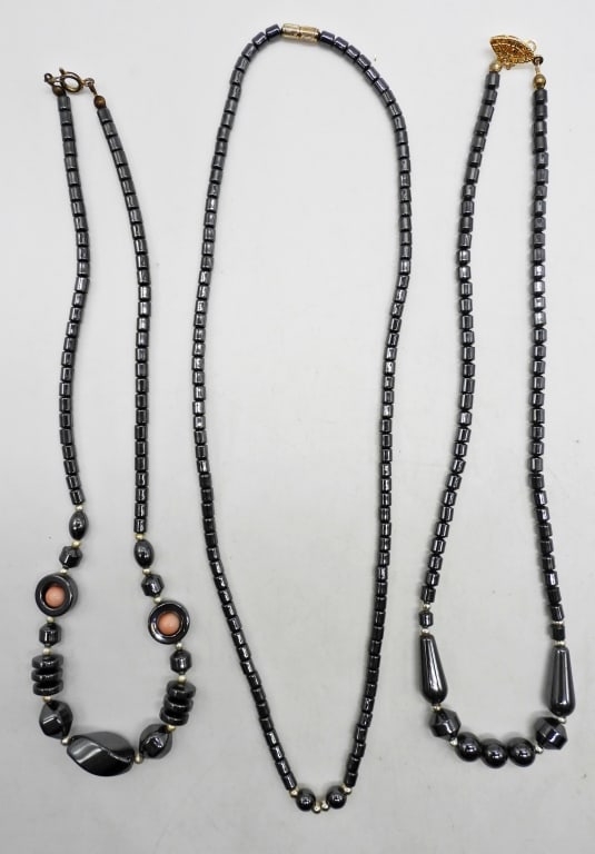(3) Vintage Hematite Necklaces (1 of 2)