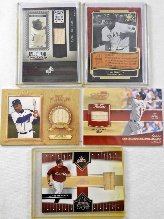 (5) VARIOUS GAME-USED BAT PATCH CARDS (1 of 2)
