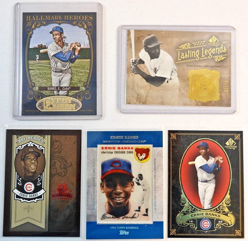 (5) ERNIE BANKS PREMIUM CARD LOT (1 of 2)