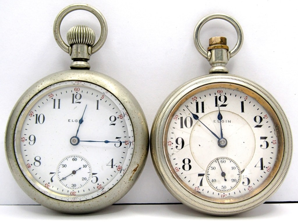 (2) 18 size ELGIN POCKET WATCHES / PARTS (1 of 4)