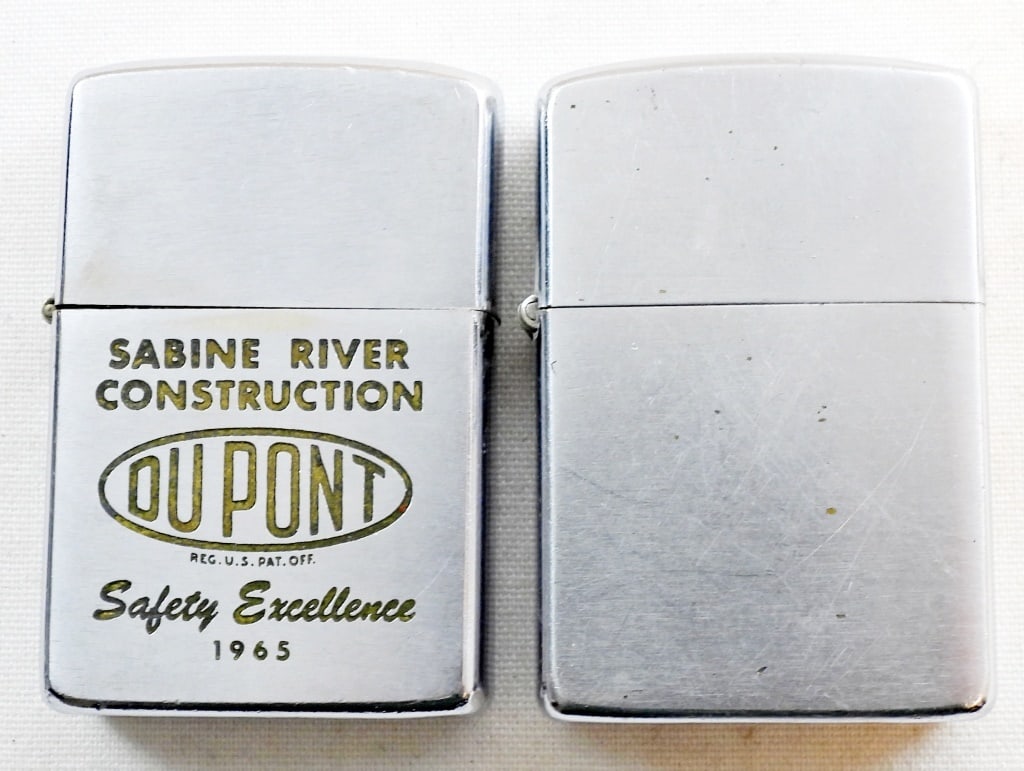 (2) VINTAGE BRUSHED CHROME ZIPPOS (1 of 4)